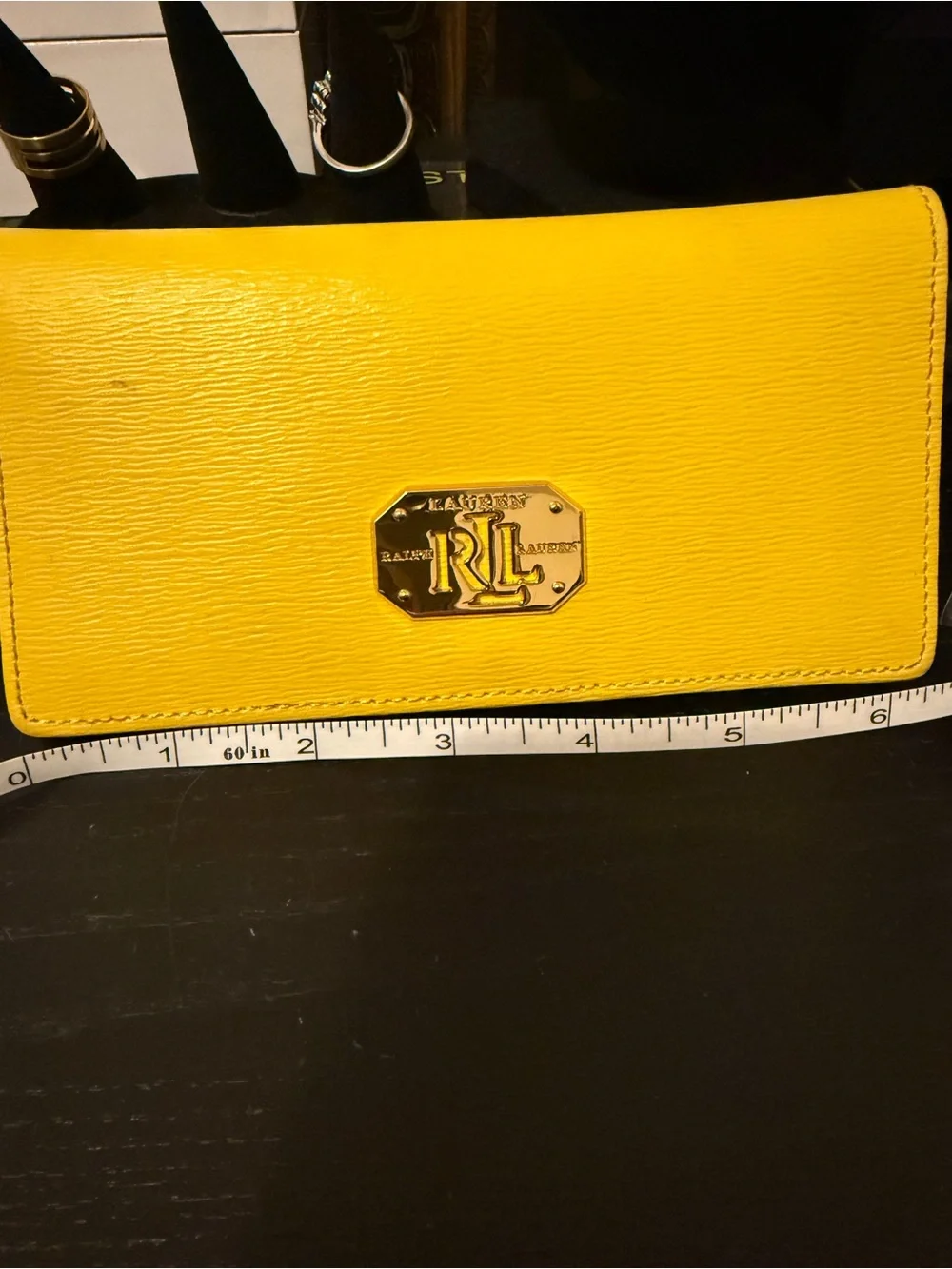 Ralph Lauren Bright Yellow RL Plaque Wallet